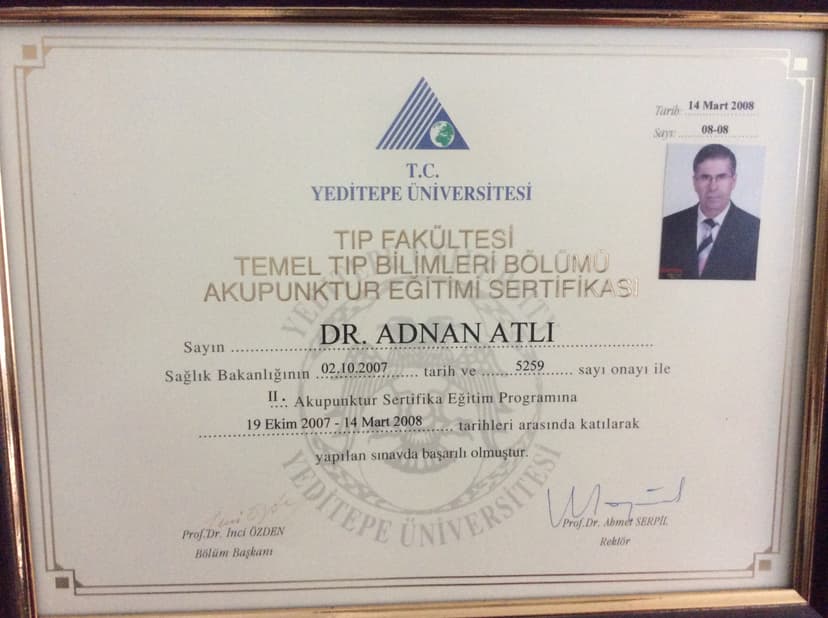 Akapunktur eğitim sertifikası