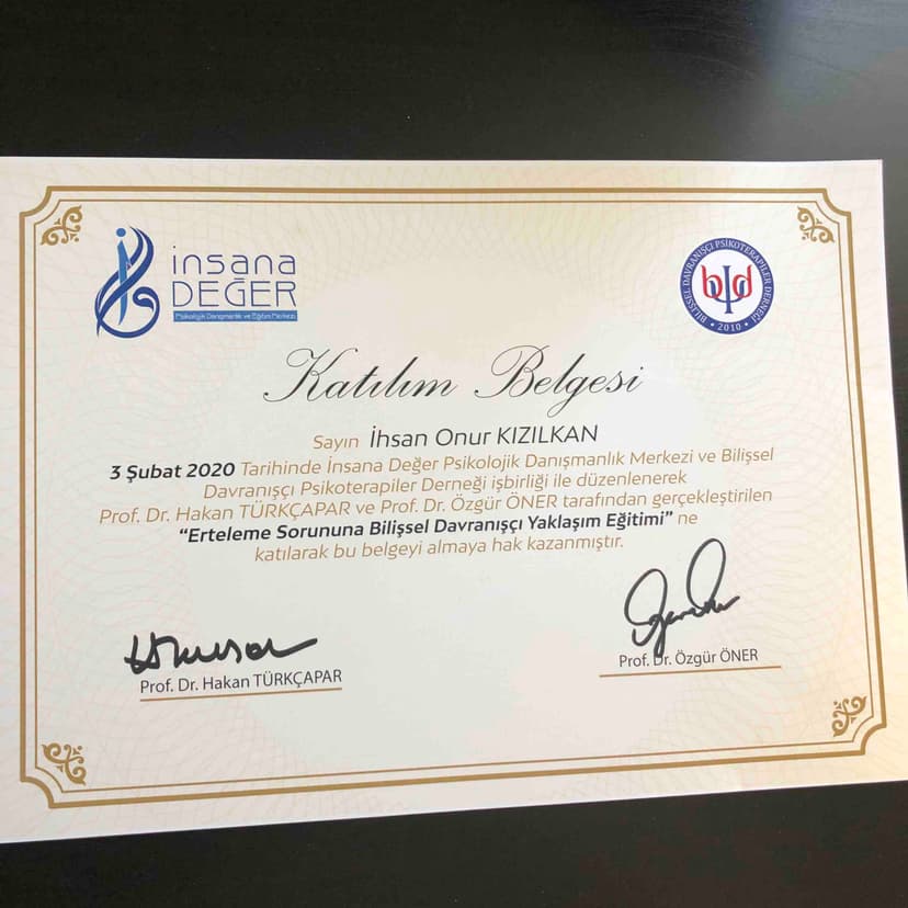 Erteleme sorununa bilişsel davranışçı yaklaşım